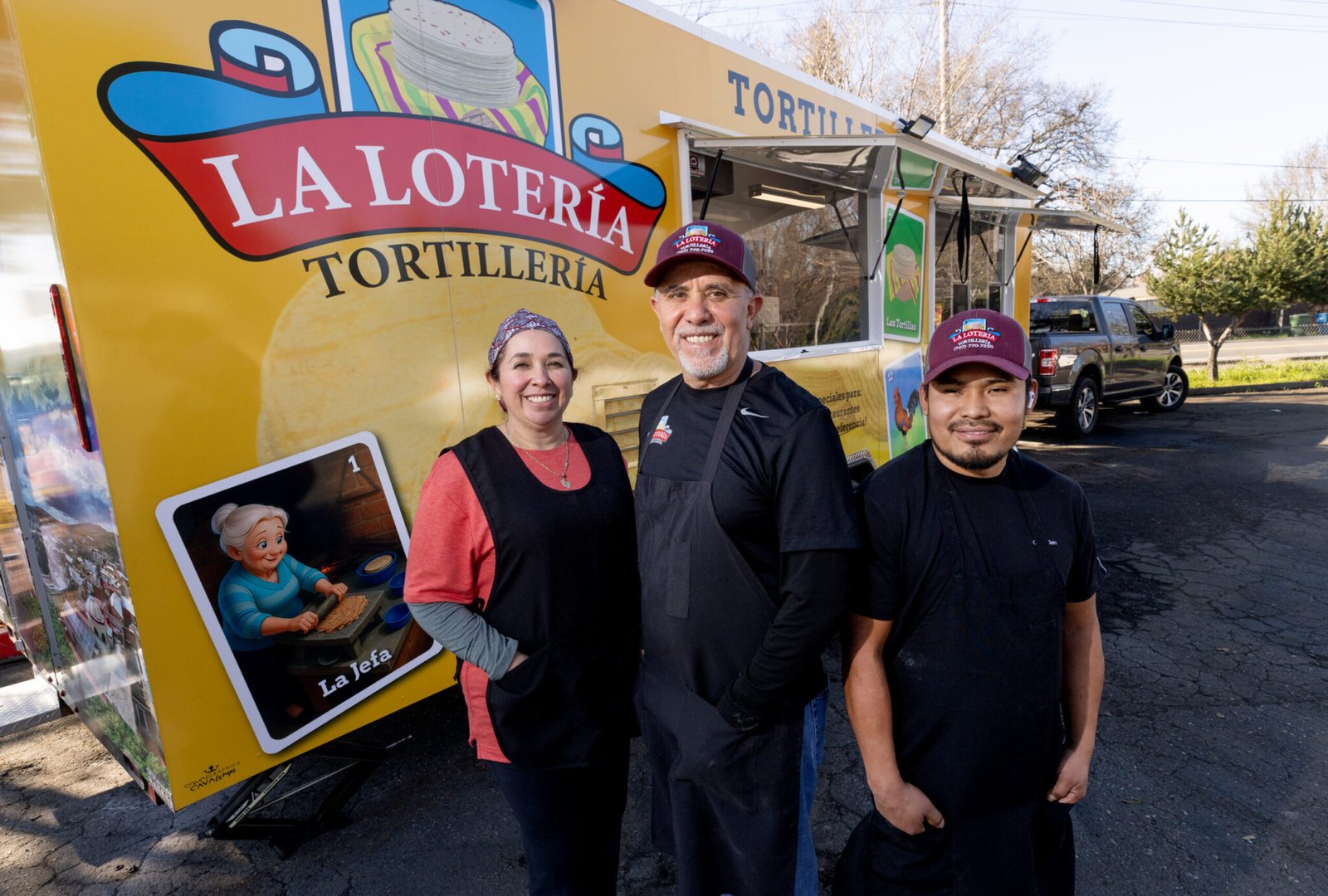 La Lotería Tortillería family at their mobile tortillería